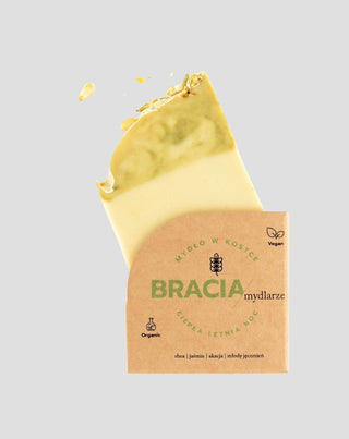 Jabón en barra con jazmín y acacia para arrugas y acné Noche cálida de verano Bracia Mydlarze - 1
