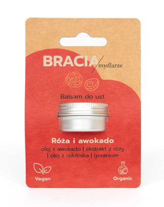 Bálsamo labial regenerador de rosa, aguacate y vitamina E Bracia Mydlarze