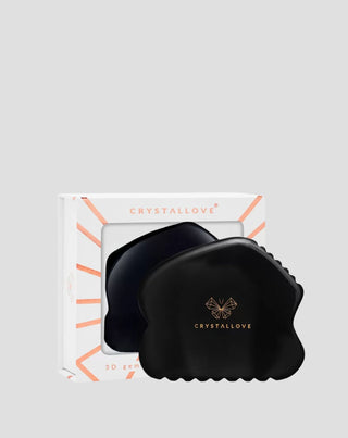Tabla de masaje facial gua sha de obsidiana piedra de gran poder Crystallove - 1