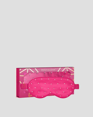 Antifaz de seda para dormir decorado con cristales – hot pink Crystallove