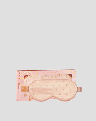 Antifaz de seda para dormir decorado con cristales – rose gold Crystallove