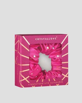 Goma para el cabello de seda con cristales – hot pink Crystallove_4