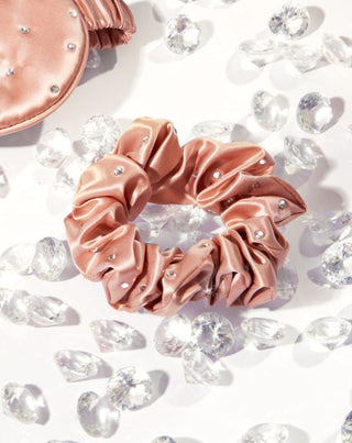 Coletero de seda con cristales – rose gold Crystallove - 2