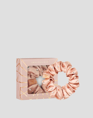 Goma para el cabello de seda con cristales – rose gold Crystallove - 1