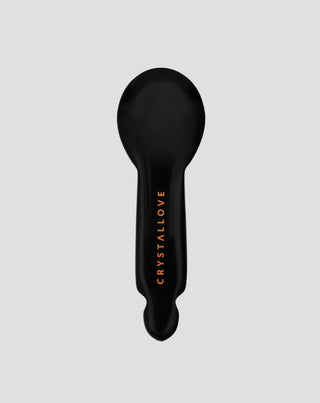 Masajeador gua sha para el contorno de ojos de obsidiana negra – reflexología facial Crystallove - 1