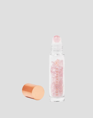 Botellita con cristales para aceite – cuarzo rosa Crystallove