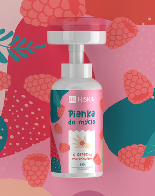 Espuma para lavar manos y cuerpo para niños con aroma a frambuesa HiSkin_2 - 2