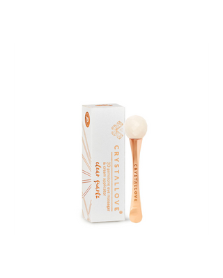 Masajeador de contorno de ojos 3D de cristal de roca y aplicador de crema Crystallove
