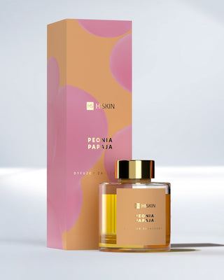 Difusor de aromas en frasco de cristal con palitos de ratán natural con aroma a peonía y papaya HiSkin - 1