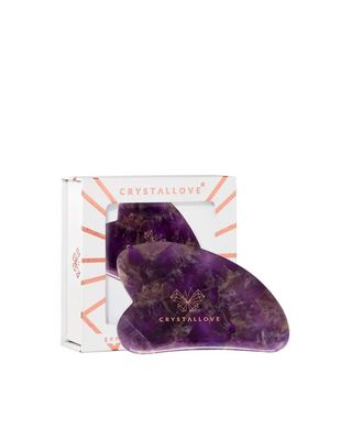 Tabla de masaje facial gua sha de amatista - piedra de la armonía y el relax Crystallove