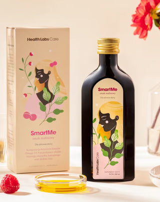 Suplemento dietético SmartMe con sabor a frambuesa para mejorar el estado de la piel Health Labs Care