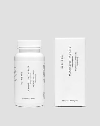 Taurinato de magnesio suave para el estómago para calambres en las piernas, pantorrillas, fatiga y estrés Nutridome 60 cápsulas