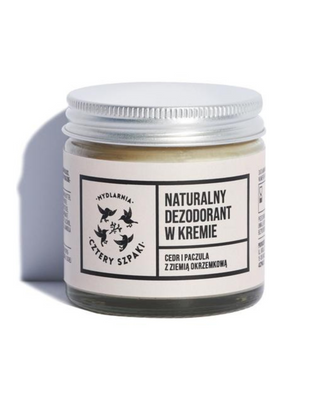 Desodorante natural en crema de cedro y pachulí con tierra de diatomeas Mydlarnia Cztery Szpaki - 1