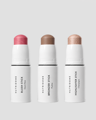 Set de maquillaje y contorno para el rostro: bronceador, colorete e iluminador en barra, Nutridome - 1