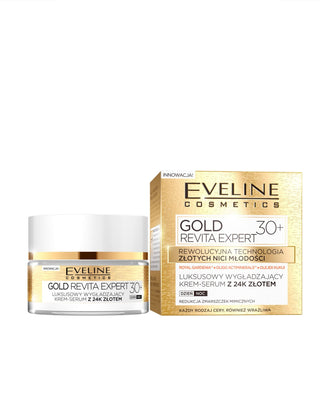 Crema-sérum suavizante con oro de 24 quilates, día y noche, 30+ Eveline - 2