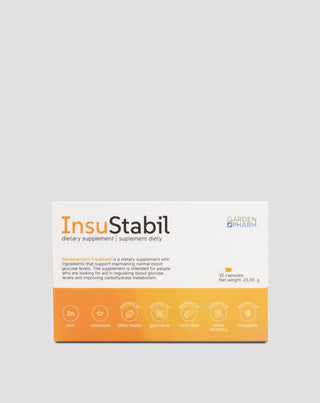 Suplemento dietético para niveles normales de azúcar y metabolismo InsuStabil Gardenpharm 30 cápsulas - 1