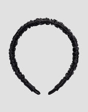 Diadema de seda 100% natural negra Twisty