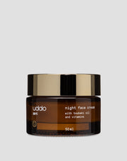 Crema facial hidratante de noche con manteca de cacao, aceite de tsubaki y aloe vera Uddo