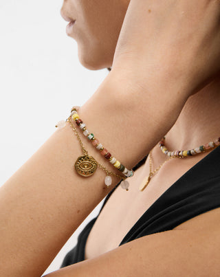 Pulsera con piedras naturales ágata, maifan, jaspe, jade y aventurina Mys - 2